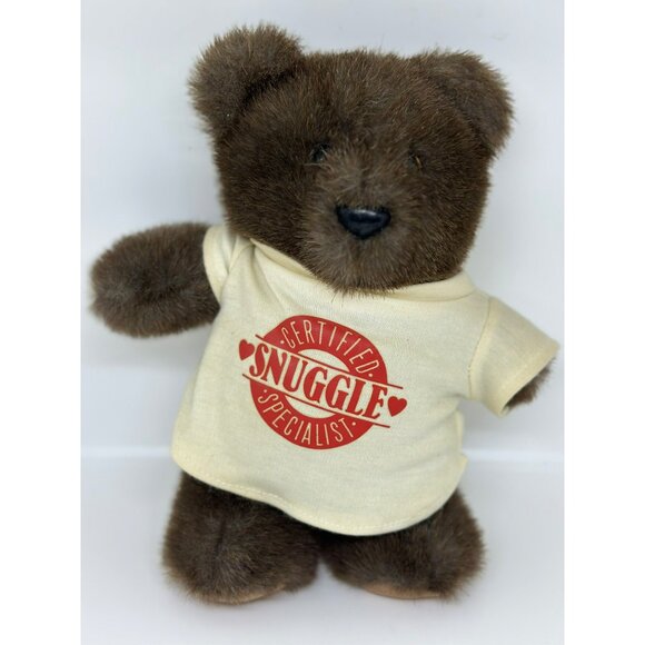 VTG Hallmark Certified Snuggle Specialist Plush Brown Teddy Bear By Heartline - Picture 3 of 6